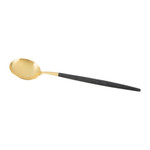 Set de 6 cuilleres de table Goa en acier inoxydable brosse Gold & manche noir